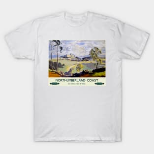 Vintage Railway Poster Northumberland T-Shirt